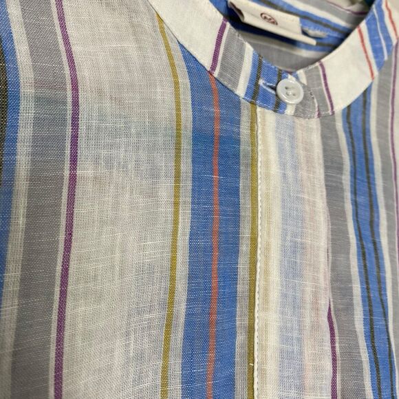 AG Adriano Goldschmied Shirt Womens S Linen Cotton Roll Tab Sleeve Coastal Beach - Picture 13 of 16